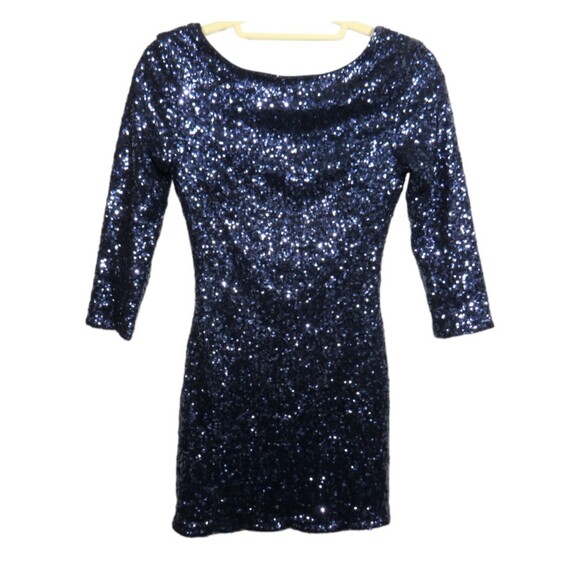 Tobi Dresses & Skirts - Tobi Women's Navy Sequined Backless Special Occasion Bodycon Mini Dress XS